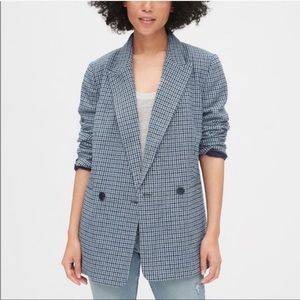 Gap Oversized Blue Plaid Blazer